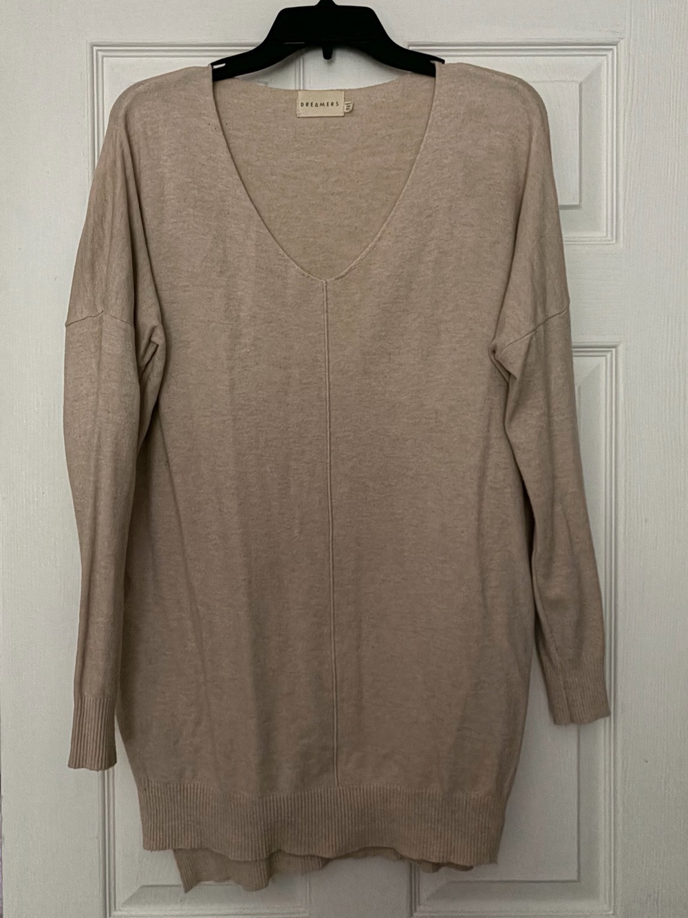 Dreamers Oatmeal V-Neck Tunic Sweater